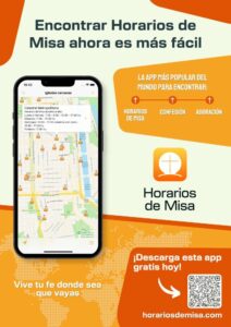 Horarios de Misa - Difunde esta app colocando este afiche en la cartelera de tu parroquia.