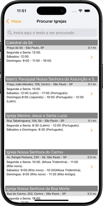 Horários de Missa - Missa de Hoje