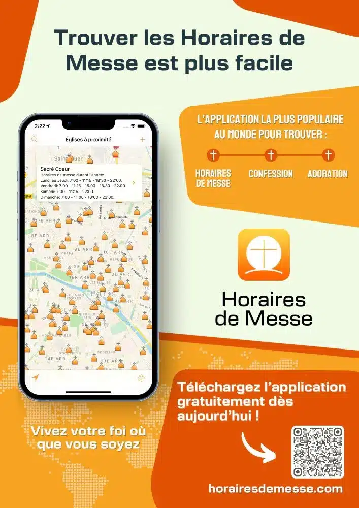 Horaires de Messe - Partagez cette application en publiant cette affiche sur le babillard de votre paroisse.
