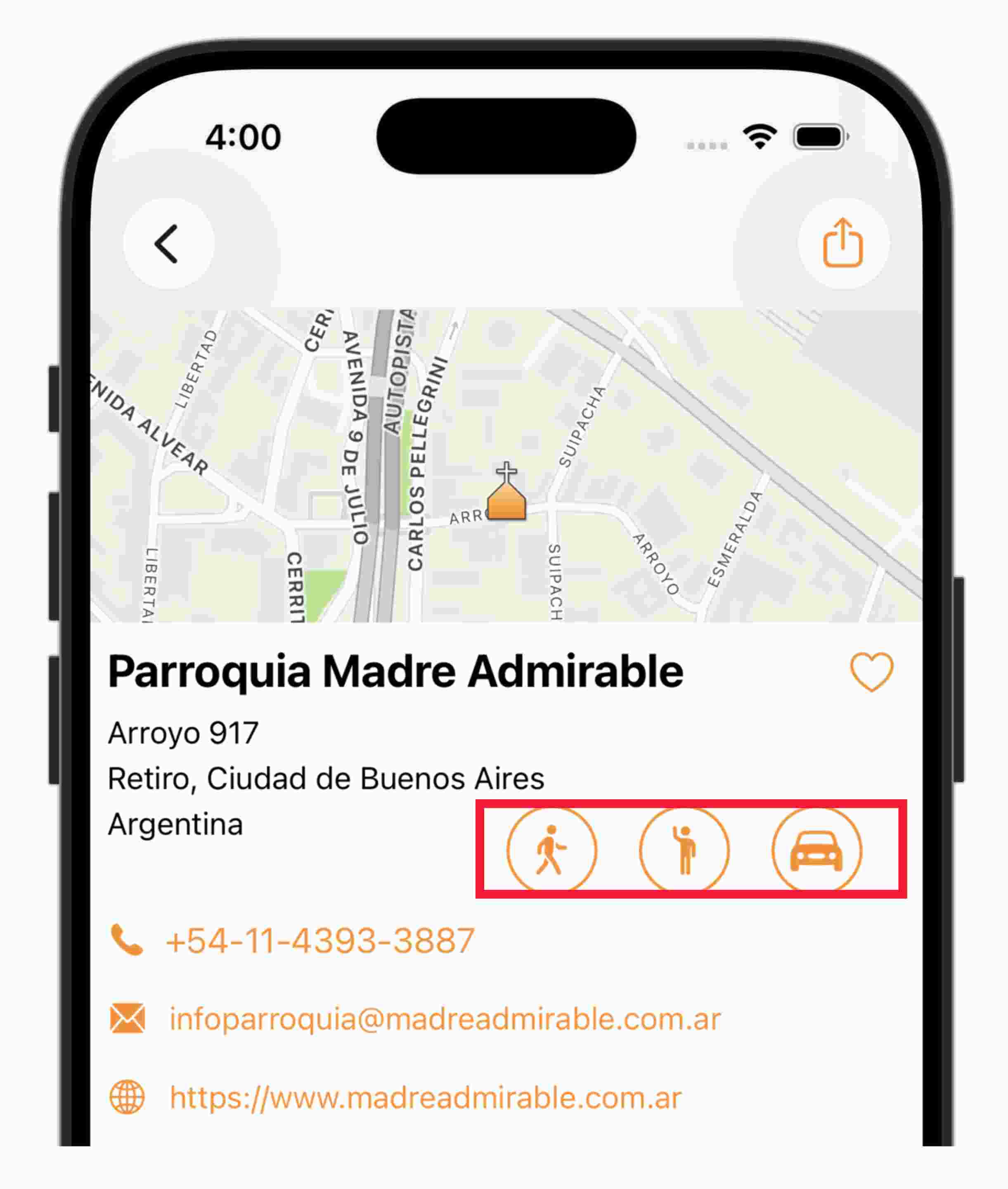 Cómo llegar a una iglesia - App Horarios de Misa - Horarios de Misa