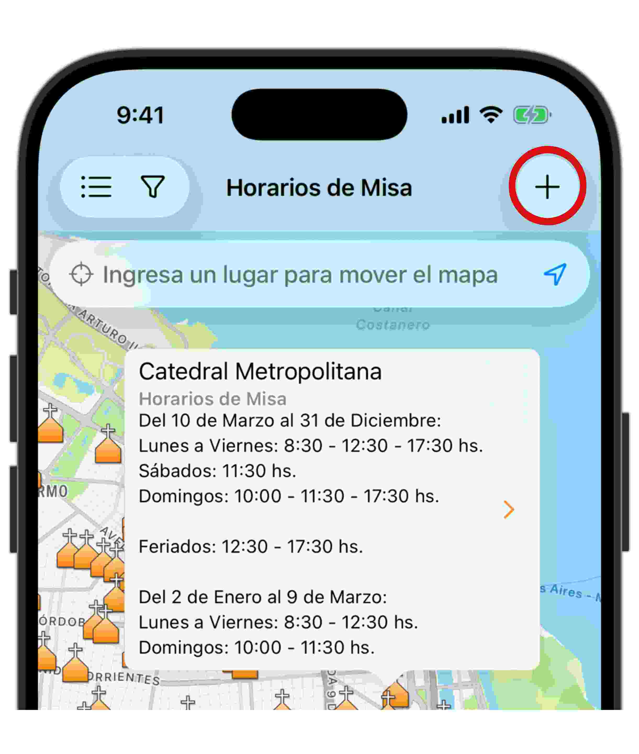 Ícono Agregar Iglesia- App Horarios de Misa - Horarios de Misa