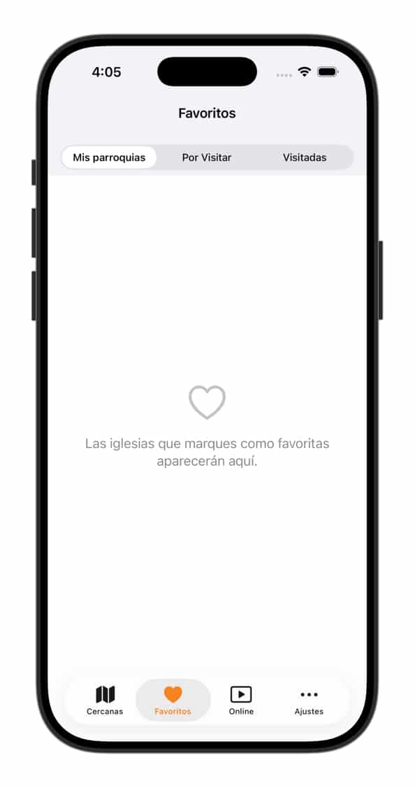 Listas parroquias favoritas - App Horarios de Misa - Horarios de Misa