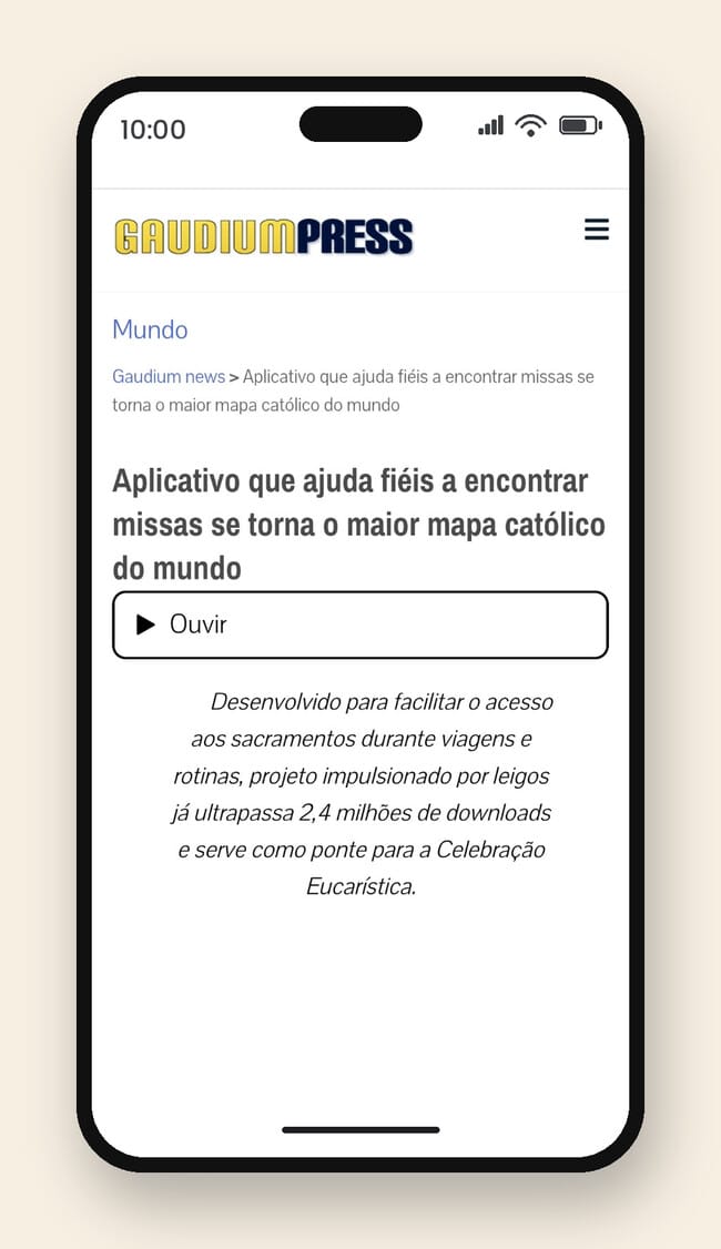 Horarios de Misa en Gaudium Press - Horarios de Misa